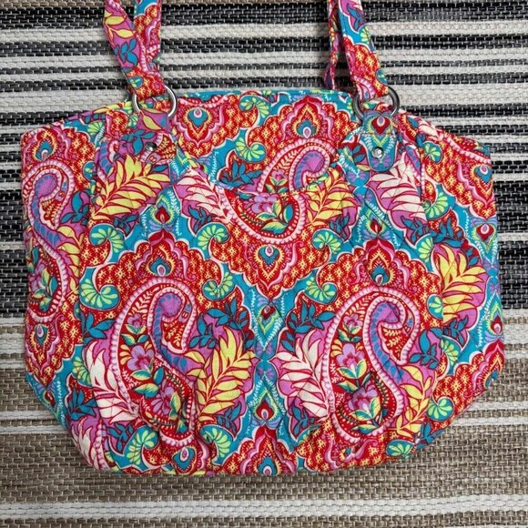 Vera Bradley Women's Glenna Shoulder Bag Zippered Paisley In Paradise Multicolor - Picture 3 of 11